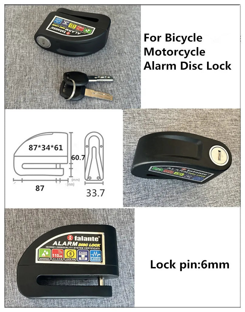 🔒 120 dB Alarm Disc Brake Lock