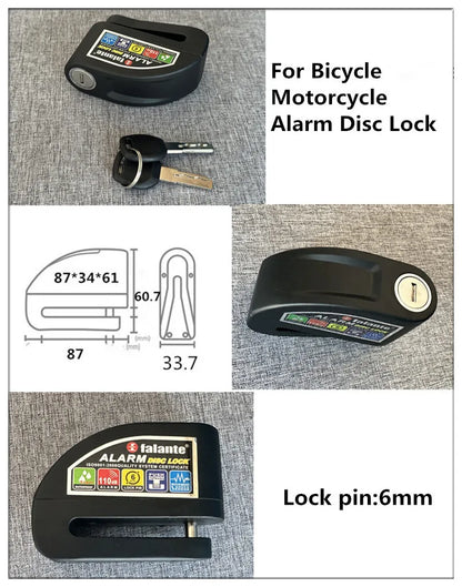 🔒 120 dB Alarm Disc Brake Lock